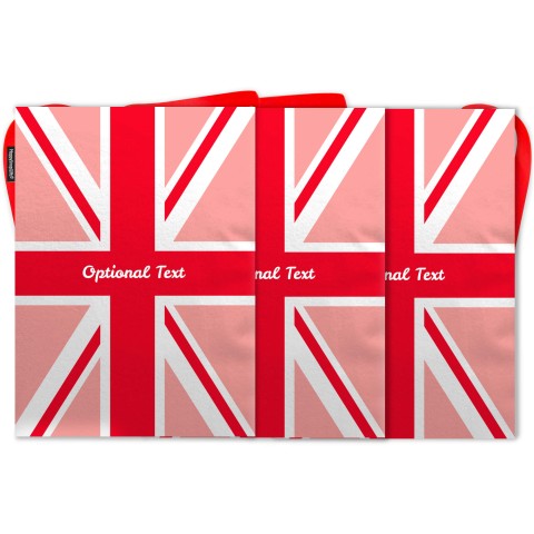 - 5 Metres with 12 Rectangle Flags (28cm) with Red Union Jack Design Mock Suede Polyester Fabric