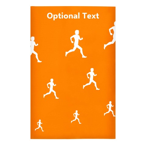 Regular (38cm x 25cm) (Running Icon) - Orange - Stretch Polyester (Personalised with Text)