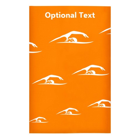 Regular (38cm x 25cm) (Swimming Icon) - Orange - Stretch Polyester (Personalised with Text)