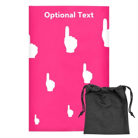 Regular (38cm x 25cm) (We Are No. 1 Icon) - Fuchsia Pink - Stretch Polyester (Personalised with Text) with Small Black Storage Pouch