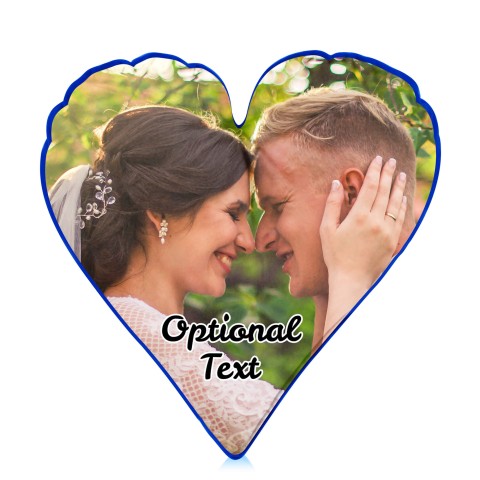 (25cm Heart) Royal Blue Soft Velvet Polyester Fabric (Optional Personalised Gift Text)