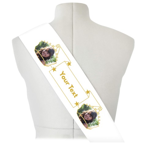(180cm x 14cm) Gold Mock Suede Polyester Fabric (Optional Personalised Gift Text)