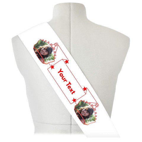 (180cm x 14cm) Red Mock Suede Polyester Fabric (Optional Personalised Gift Text)