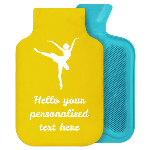- 2 Litre Generic from Stock Available Colours (Ballet Icon) - Yellow Soft Velvet Polyester Fabric Removable Cover (Personalised with Text)