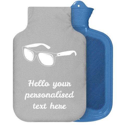 - 2 Litre Sanger Brand (Sunglasses Icon) (Grey) Soft Velvet Polyester Fabric Removable Cover (Personalised with Text)