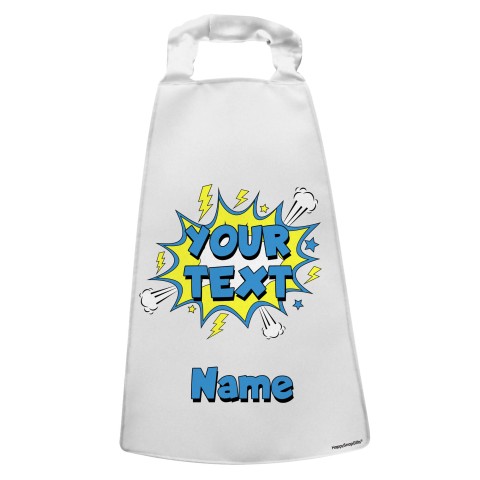 with Thunder & Wind Design - White Water Resistant Polyester Fabric (Personalised with Text)