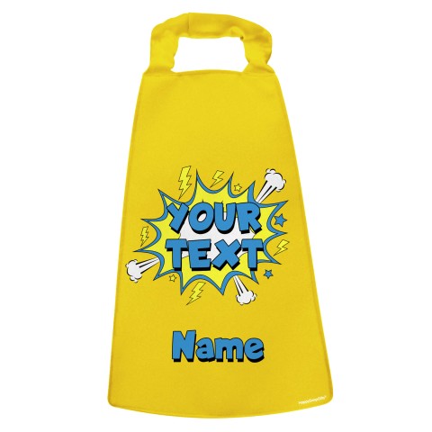 with Thunder & Wind Design - Yellow Water Resistant Polyester Fabric (Personalised with Text)