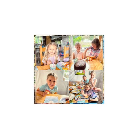 80cm Square (4 Photos Front & Back) (Optional Personalised Gift Text)