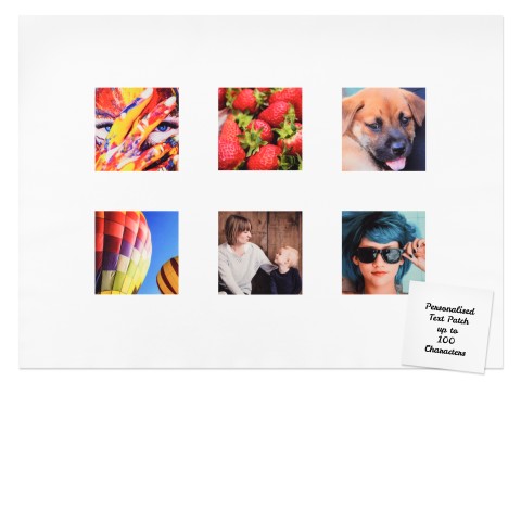 White Mock Suede Polyester Fabric 6 Photos (10cm x 10cm) (Optional Personalised Gift Text)