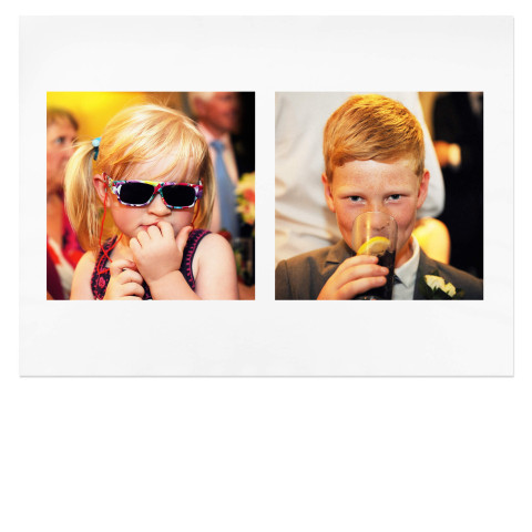 - White Mock Suede Polyester Fabric 2 Photos (25cm x 25cm) (Personalised with Text)