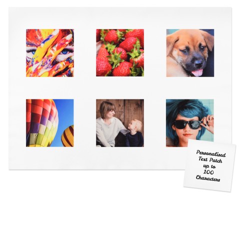 White Mock Suede Polyester Fabric 6 Photos (12.5cm x 12.5cm) (Optional Personalised Gift Text)