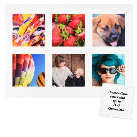 White Mock Suede Polyester Fabric 6 Photos (15cm x 15cm) (Optional Personalised Gift Text)