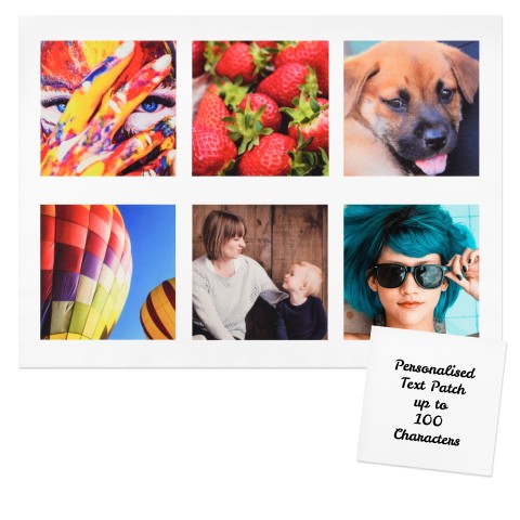 White Mock Suede Polyester Fabric 6 Photos (16.6cm x 16.6cm) (Optional Personalised Gift Text)