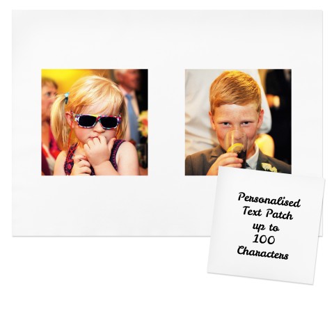 White Mock Suede Polyester Fabric 2 Photos (20cm x 20cm) (Optional Personalised Gift Text)