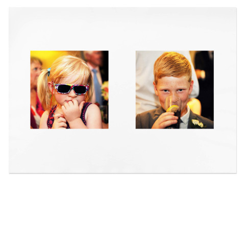- White Mock Suede Polyester Fabric 2 Photos (20cm x 20cm) (Personalised with Text)