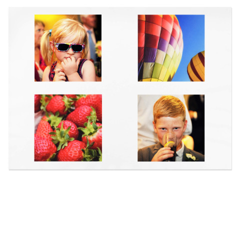 - White Mock Suede Polyester Fabric 4 Photos (17.5cm x 17.5cm) (Personalised with Text)