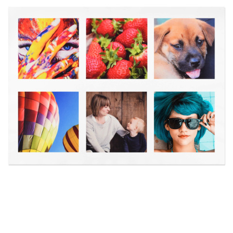 - White Mock Suede Polyester Fabric 6 Photos (16.6cm x 16.6cm) (Personalised with Text)