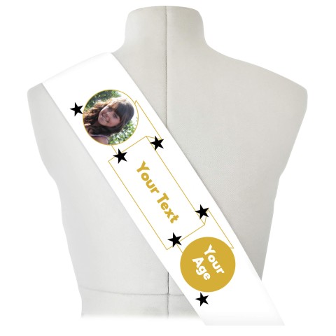 (180cm x 14cm) Black & Gold Mock Suede Polyester Fabric (Optional Personalised Gift Text)