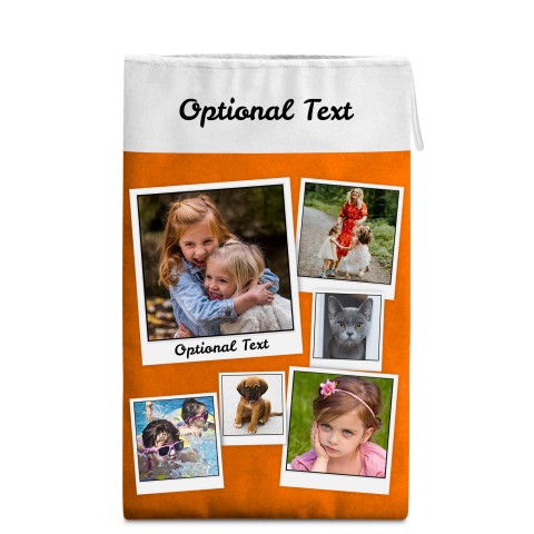 Medium (50cm Size) Orange Soft Velvet Polyester Fabric - White String Loop (12cm) (Optional Personalised Gift Text)