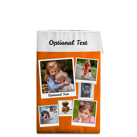 Small (30cm Size) Orange Soft Velvet Polyester Fabric - White String Loop (12cm) (Optional Personalised Gift Text)