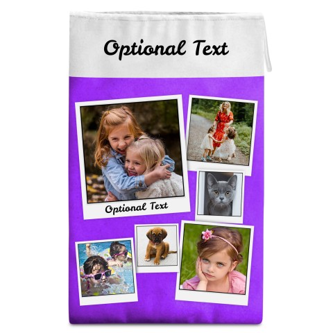 Large (55cm Size) Purple Soft Velvet Polyester Fabric - White String Loop (12cm) (Optional Personalised Gift Text)