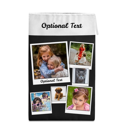 Medium (50cm Size) Black Soft Velvet Polyester Fabric - White String Loop (12cm) (Optional Personalised Gift Text)