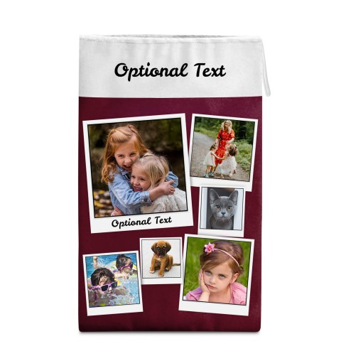 Medium (50cm Size) Burgundy Soft Velvet Polyester Fabric - White String Loop (12cm) (Optional Personalised Gift Text)