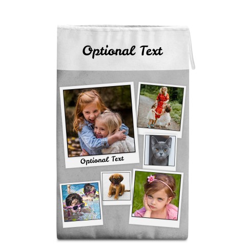 Medium (50cm Size) Grey Soft Velvet Polyester Fabric - White String Loop (12cm) (Optional Personalised Gift Text)