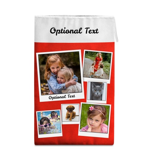 Medium (50cm Size) Red Soft Velvet Polyester Fabric - White String Loop (12cm) (Optional Personalised Gift Text)