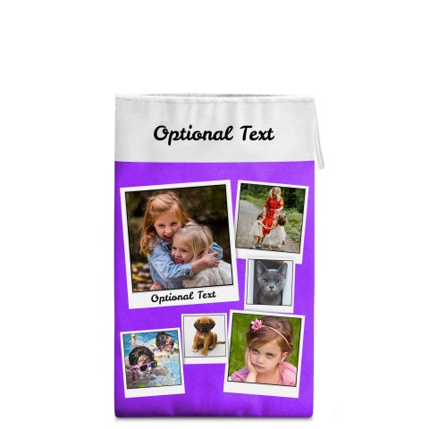 Small (30cm Size) Purple Soft Velvet Polyester Fabric - White String Loop (12cm) (Optional Personalised Gift Text)