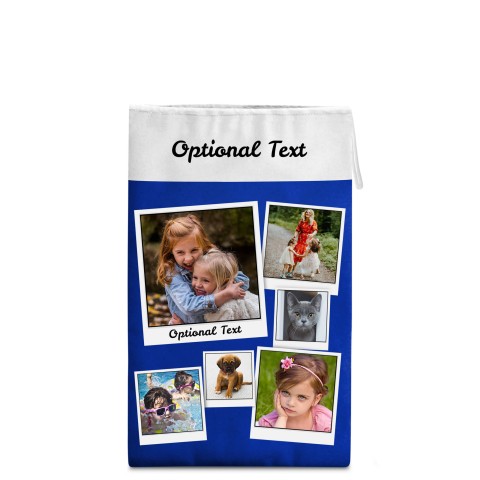 Small (30cm Size) Royal Blue Soft Velvet Polyester Fabric - White String Loop (12cm) (Optional Personalised Gift Text)