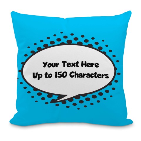 (40cm) with Blue Speech Bubble Design Soft Velvet Polyester Fabric with Organic Lavender with Removable Cover (Zip) (Optional Personalised Gift Text)