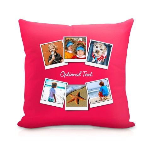 (25cm Square) (Polaroid Style Photo Print) Fuchsia Pink Soft Velvet Polyester Fabric with Organic Lavender (Optional Personalised Gift Text)