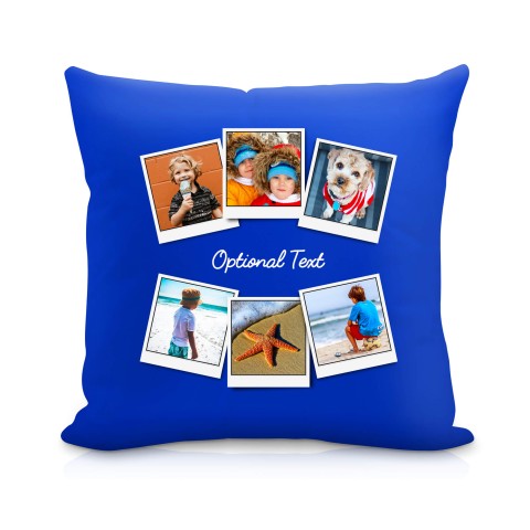 (25cm Square) (Polaroid Style Photo Print) Royal Blue Soft Velvet Polyester Fabric with Organic Lavender (Optional Personalised Gift Text)