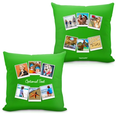 (40cm) (Polaroid Style Photo Print) Bright Green Soft Velvet Polyester Fabric with Organic Lavender with Removable Cover (Zip) (Optional Personalised Gift Text)