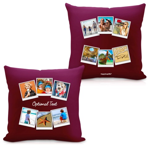 (40cm) (Polaroid Style Photo Print) Burgundy Soft Velvet Polyester Fabric (Optional Personalised Gift Text)