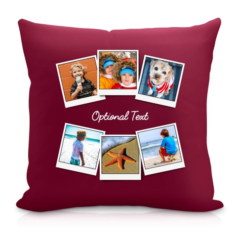 (40cm) (Polaroid Style Photo Print) Burgundy Soft Velvet Polyester Fabric (Optional Personalised Gift Text)