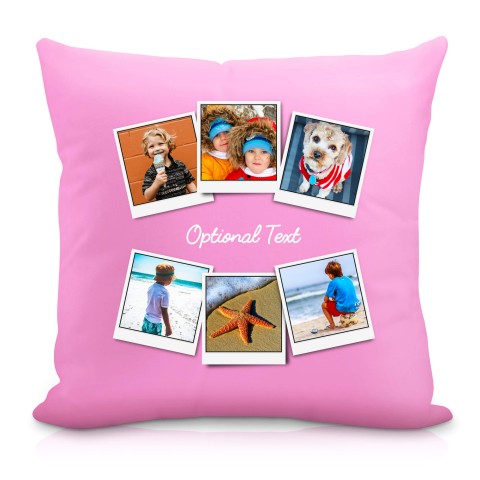 (40cm) (Polaroid Style Photo Print) Baby Pink Soft Velvet Polyester Fabric with Organic Lavender with Removable Cover (Zip) (Optional Personalised Gift Text)