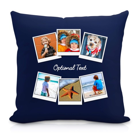 (40cm) (Polaroid Style Photo Print) Navy Blue Soft Velvet Polyester Fabric (Optional Personalised Gift Text)