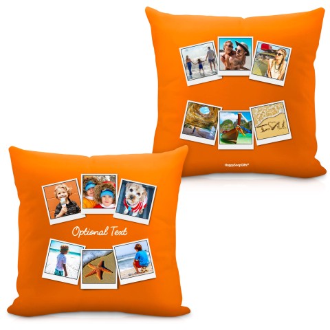 (40cm) (Polaroid Style Photo Print) Orange Soft Velvet Polyester Fabric (Optional Personalised Gift Text)