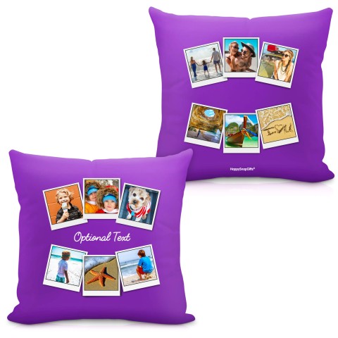 (40cm) (Polaroid Style Photo Print) Purple Soft Velvet Polyester Fabric (Optional Personalised Gift Text)