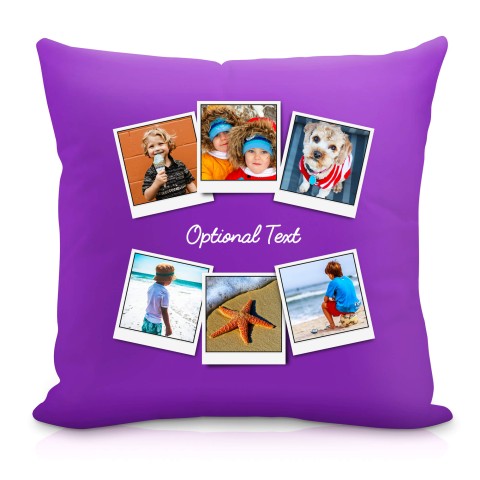 (40cm) (Polaroid Style Photo Print) Purple Soft Velvet Polyester Fabric with Organic Lavender with Removable Cover (Zip) (Optional Personalised Gift Text)