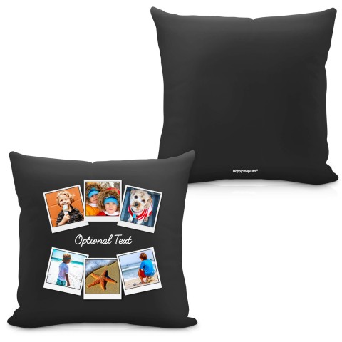 (40cm) (Polaroid Style Photo Print) Black Soft Velvet Polyester Fabric (Optional Personalised Gift Text)