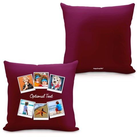 (40cm) (Polaroid Style Photo Print) Burgundy Soft Velvet Polyester Fabric (Optional Personalised Gift Text)