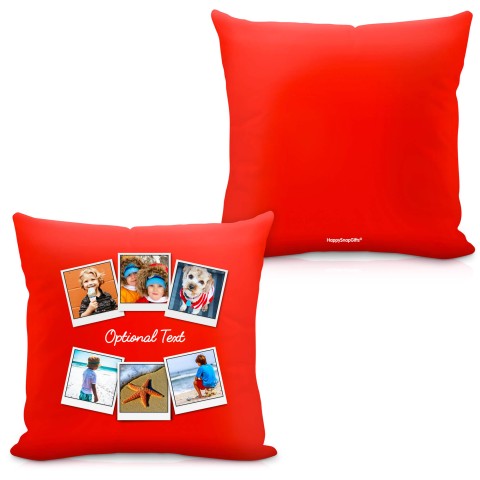 (40cm) (Polaroid Style Photo Print) Red Soft Velvet Polyester Fabric (Optional Personalised Gift Text)