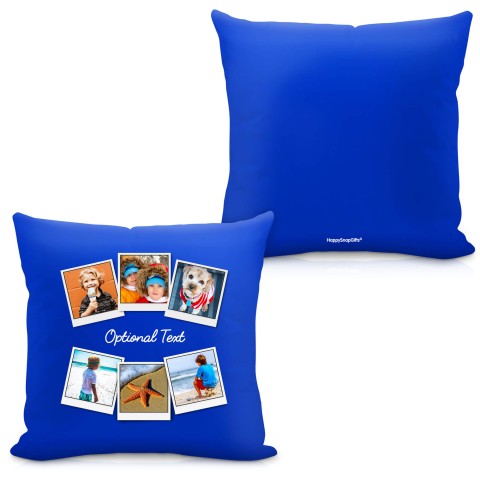 (40cm) (Polaroid Style Photo Print) Royal Blue Soft Velvet Polyester Fabric with Organic Lavender with Removable Cover (Zip) (Optional Personalised Gift Text)