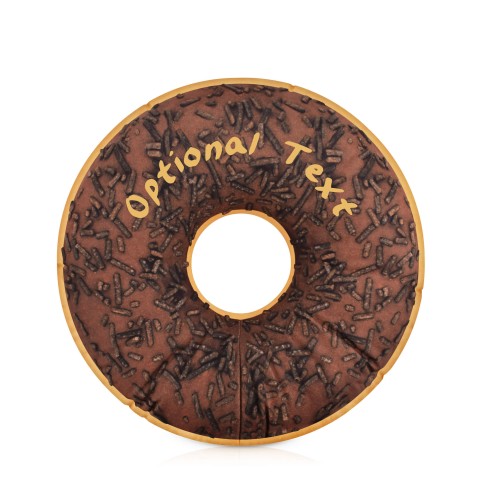 (25cm) with Chocolate Sprinkle Design Soft Velvet Polyester Fabric (Optional Personalised Gift Text)