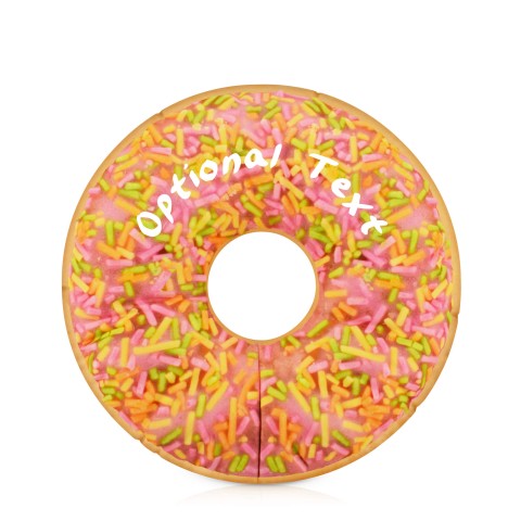 (25cm) with Pink Icing Sprinkle Design Soft Velvet Polyester Fabric (Optional Personalised Gift Text)