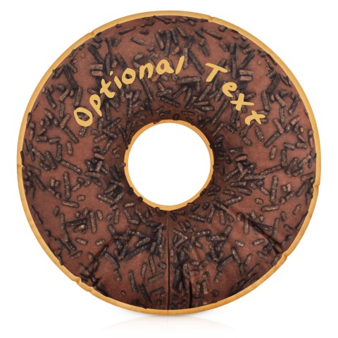 (34cm) with Chocolate Sprinkle Design Soft Velvet Polyester Fabric (Optional Personalised Gift Text)