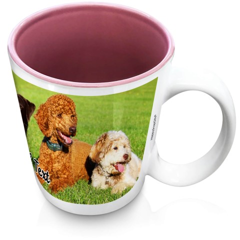 (XL 15oz Pink) with 1 Wrapped Around Image (Optional Personalised Gift Text)